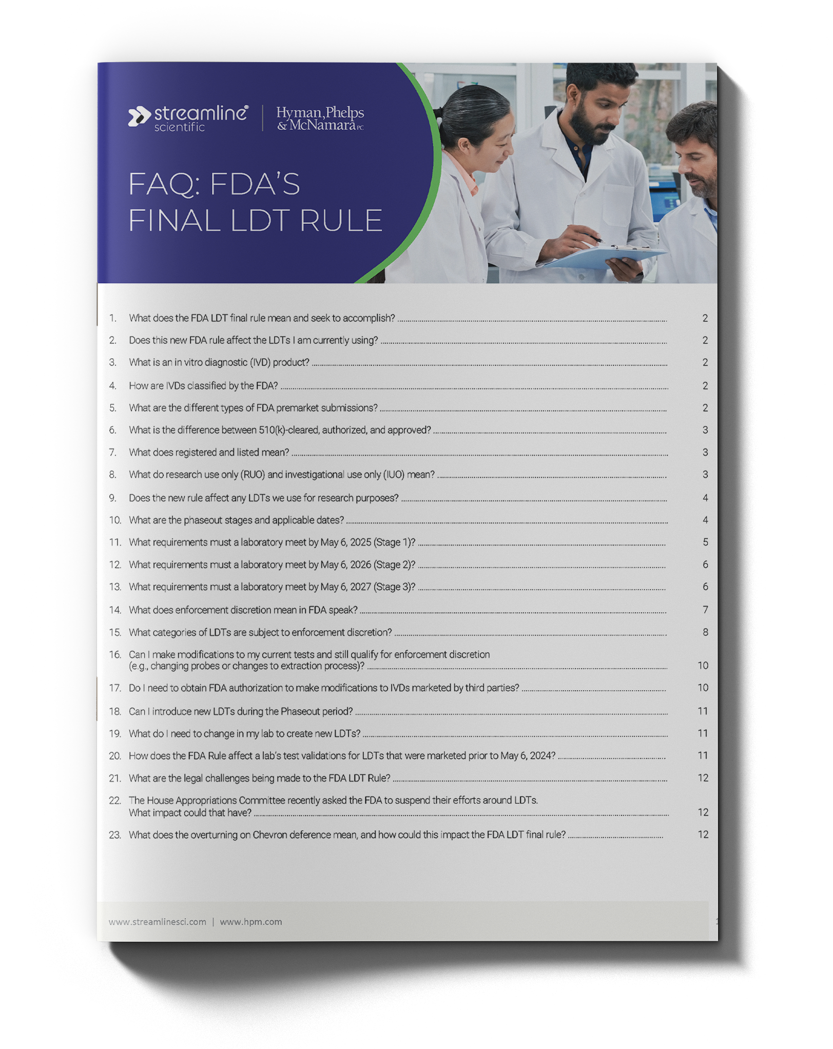 Streamline Scientific FDA LDT FAQ